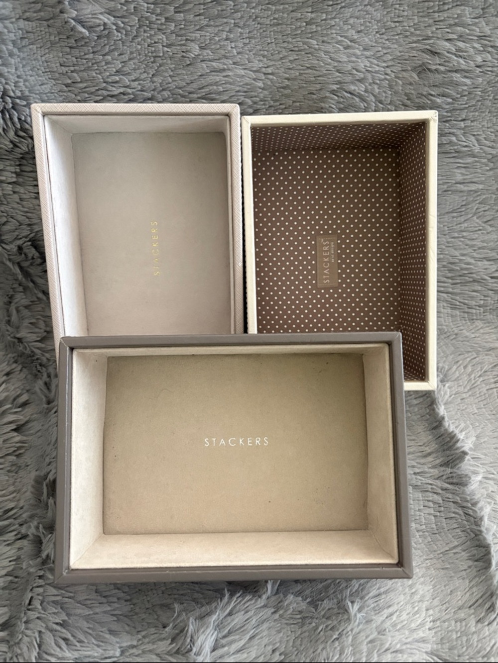 Stackers Neutral Jewelry Box Set - Gray, Beige, Cream